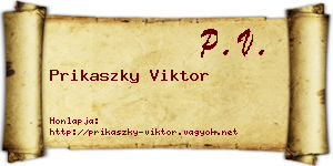 Prikaszky Viktor névjegykártya